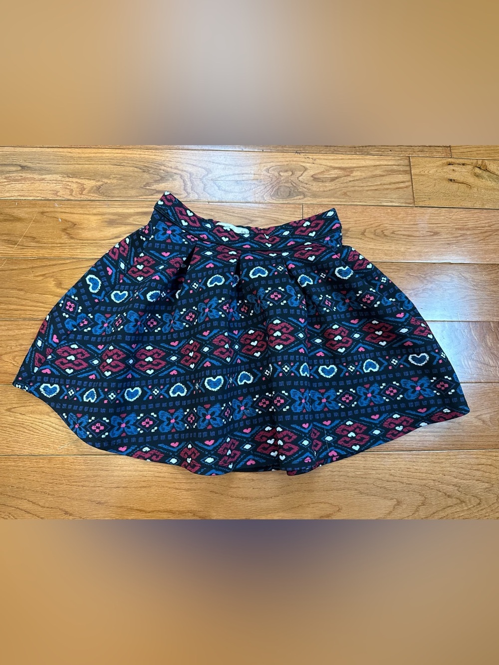 Abercrombie Kids Pleated Hearts Skater Skirt NWOT